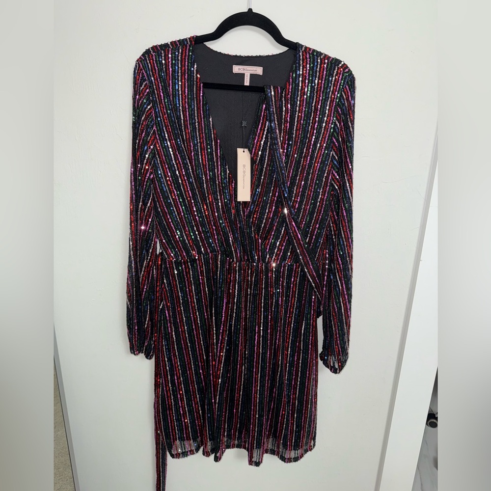 Colorful Striped Sequin Dress